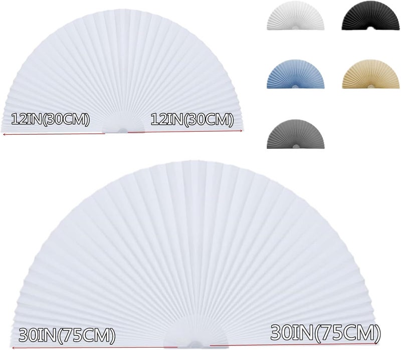Garayma Arch Window Pleated Blinds Half Circle Window Shades Cordless Non-Woven Self Adhesive Shades Half Moon Round Window Cover Easy to Cut & Install - Image 4